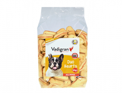 Snack dog Biscuits Duo Hearts 500g