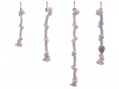 Cotton climbing rope with knots