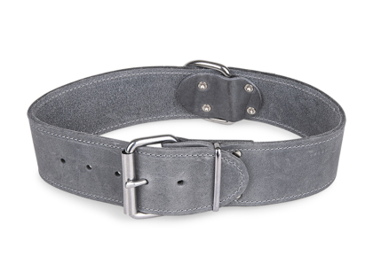 Collar Large oiled leather grey 75cmx50mm XXL