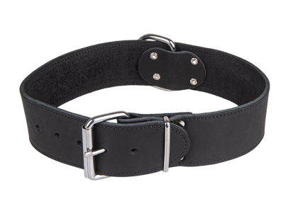 Halsband Large geolied leder zwart 75cmx50mm XXL