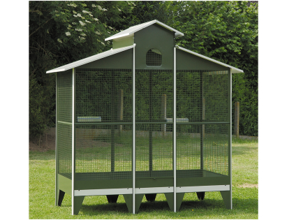 Aviary nr 17 green white roof 217x110x227cm A-B-C