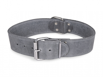 Collar Large oiled leather grey 65cmx50mm XL