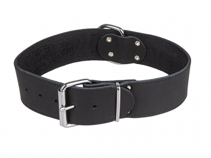 Collar Large oiled leather black 55cmx40mm L