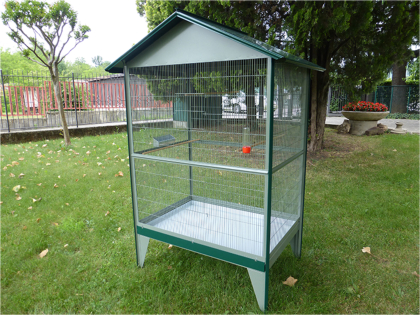 Aviary nr 16 green with white roof 122x93x173cm