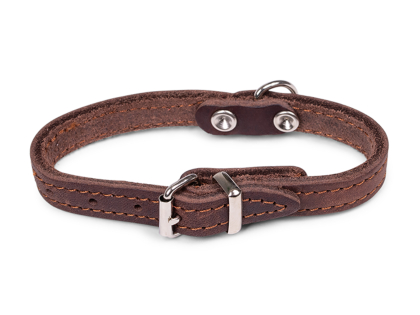 Collar oiled leather brown 27cmx12mm XXS