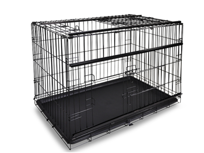 Cage métallique pliable premium noir 122x75x81cm