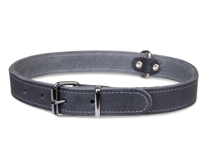 Collar oiled leather grey 70cmx30mm XXL