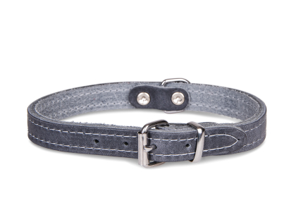 Collar oiled leather grey 52cmx22mm L