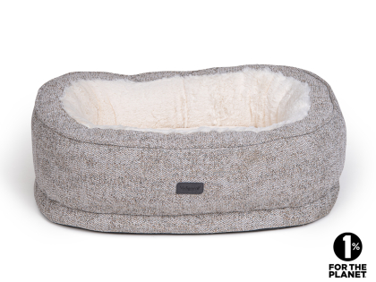 Basket oval Alys beige/white 95x70x24cm