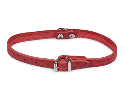 Collier cuir huilé rouge 32cmx12mm XS