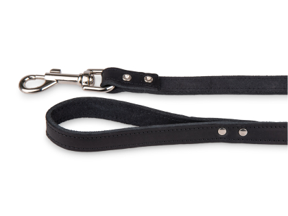 Leash oiled leather black 100cmx18mm M-L