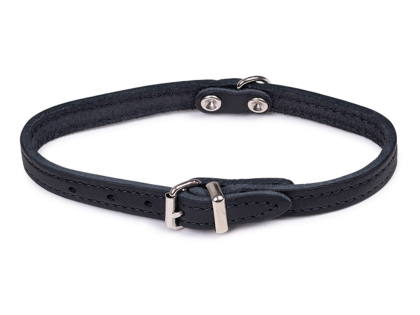 Collar oiled leather black 32cmx12mm XS