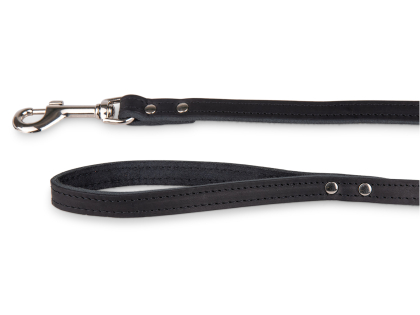 Leash oiled leather black 100cmx14mm S