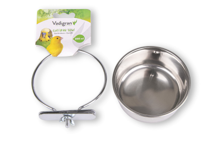 Mangeoire inox + 1 vis 9,5cm-0,30L