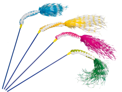 Jouet chat canne à pêche Zaza Ass. 45cm