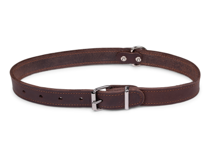 Halsband geolied leder bruin 70cmx30mm XXL