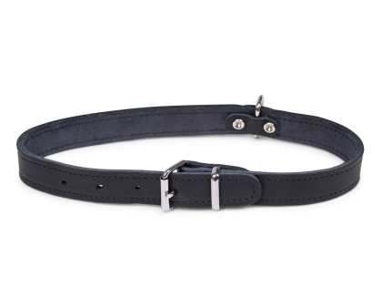 Collar oiled leather black 60cmx25mm XL