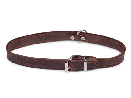 Collar oiled leather brown 52cmx22mm L