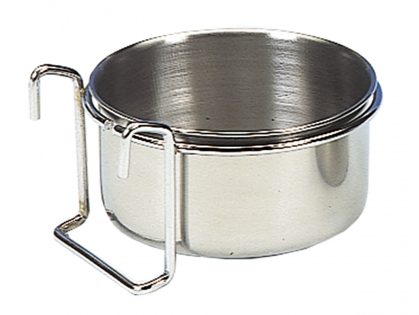 Feeding bowl stainless steel +2 clamp 12cm-0,60LL
