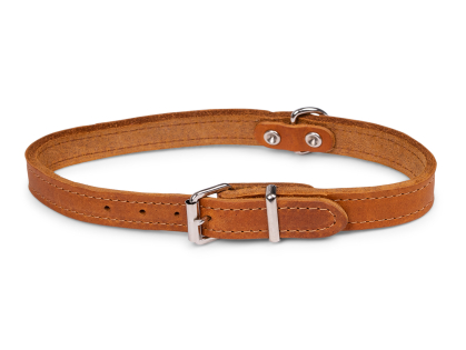 Halsband geolied leder cognac 47cmx18mm M-L