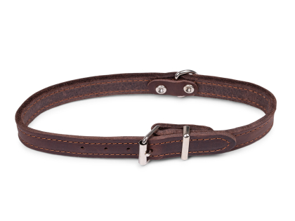 Collar oiled leather brown 47cmx18mm M-L