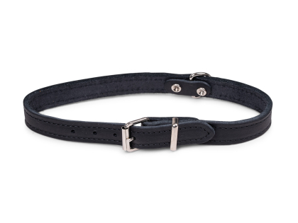 Collar oiled leather black  47cmx18mm M-L