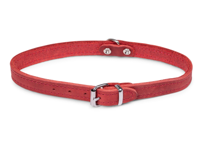 Collar oiled leather red 42cmx16mm M