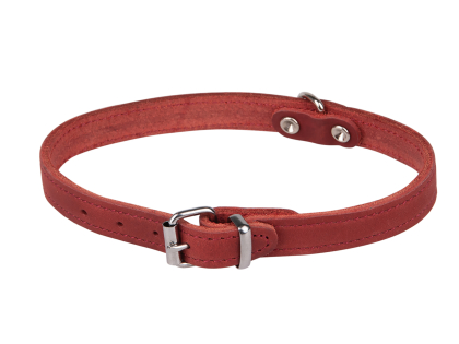 Collar oiled leather red 37cmx14mm S