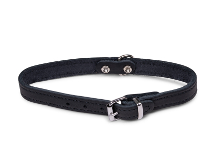 Collar oiled leather black 37cmx14mm S