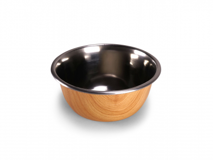 Feeding bowl Selecta woodlook & stainl.stl  450ml