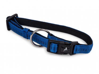 Halsband nylon Soft Grip blauw 50-65cmx25mm XL