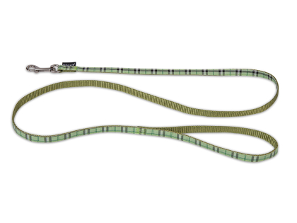 Leash dog nylon Tartan green 120cmx10mm S