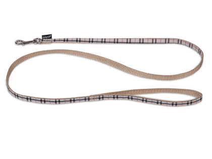 Leash dog nylon Tartan beige 120cmx10mm S