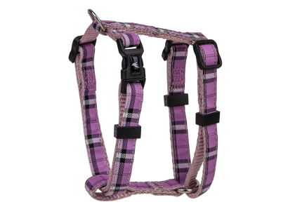 Harness dog nylon Tartan purple 20-35cmx10mm XS