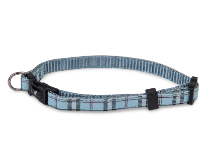 Collar dog nylon Tartan blue 13-20cmx10mm XS