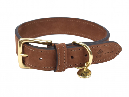 Dog collar Nubu dark brown 45cmx30mm M