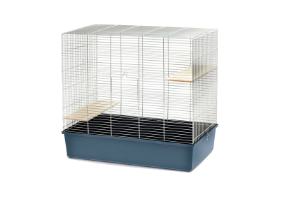 Kooi chinchilla 80 chroom/blauw 80x45x75cm