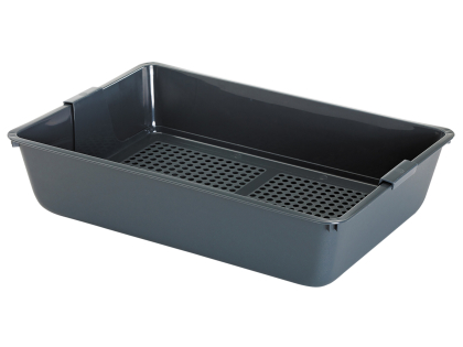 Cat litter tray with cleaning grid