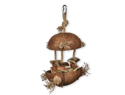 Toy bird coconut and bamboo 36cm