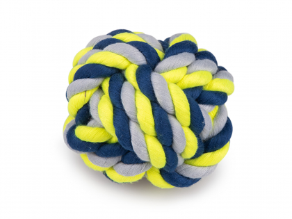 Balle coton bleu-jaune 280g Ø10,5cm