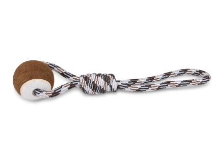 Rope + tennis ball brown