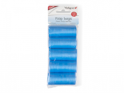 Poop bags blue - 5 rolls (15)