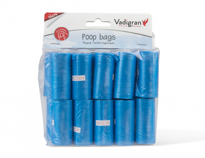 Poop bags blue - 20 rolls (15) - economy pack