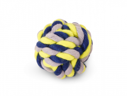 Balle coton bleu-jaune 50g Ø5,5cm