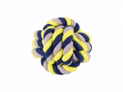 Balle coton bleu-jaune 485g Ø15cm