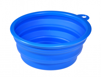 Travel bowl silicone blue 17cm