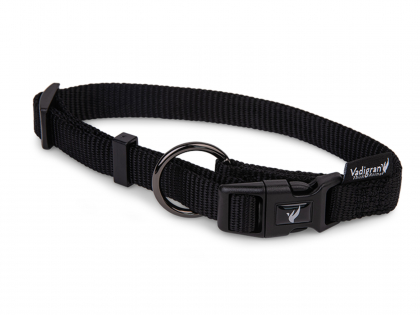 Halsband Classic Nylon zwart 30-46cmx15mm M