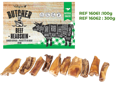 Peau de tête de boeuf 12cm 100g