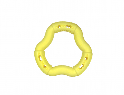 Jouet chien TPR anneau Yellow Vanilla 12cm