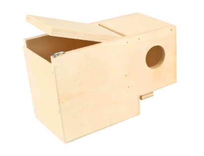Wooden birdhouse half-outdoor 19,5x10x12cm
